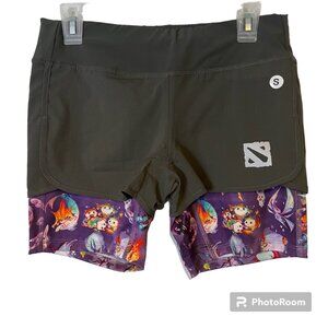 Dota 2 Twofer Shorts Womens Small Gray Valve Steam Double Layer Costume Cosplay